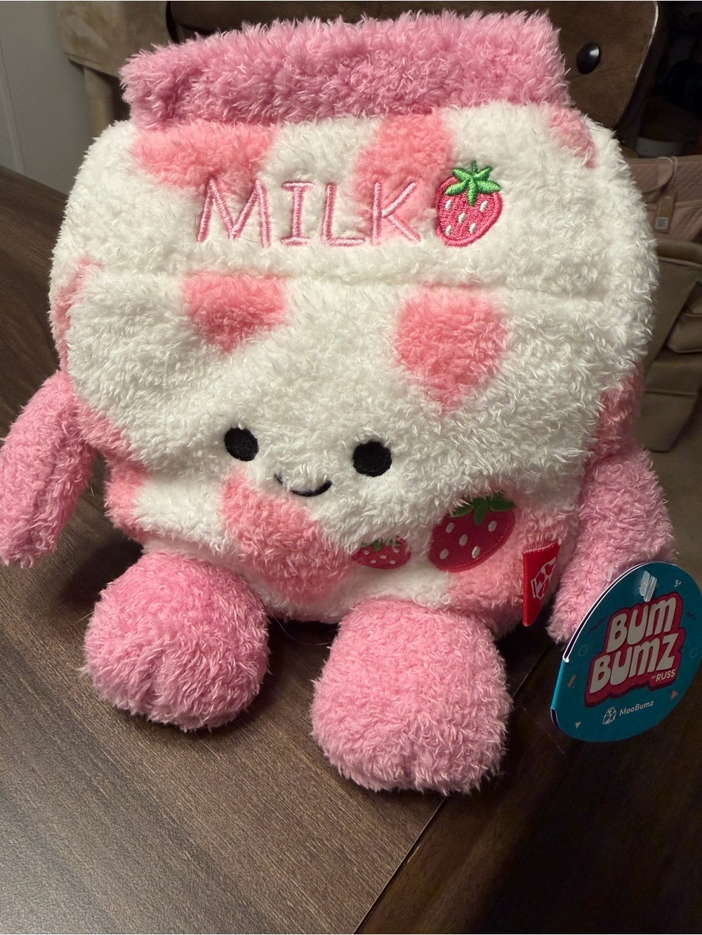 NWT BumBumz Shay the Strawberry Milk 8”